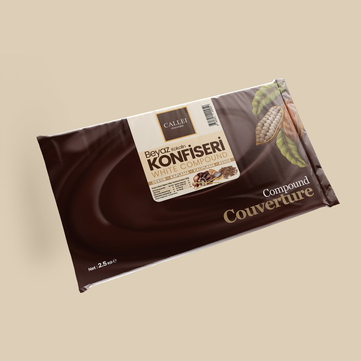 Callei Professionale Cioccolato Composto Bianco per Confetteria - 2.5kg