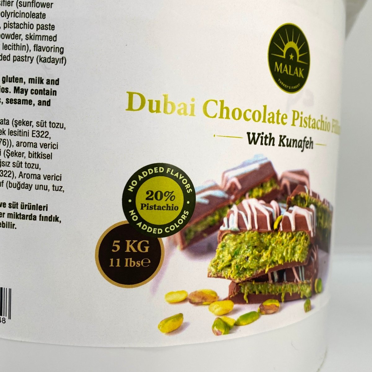 Malak Dubai Chocolate Pistachio Filling with with Kunafeh - 20% Pistachio - TryAladdin