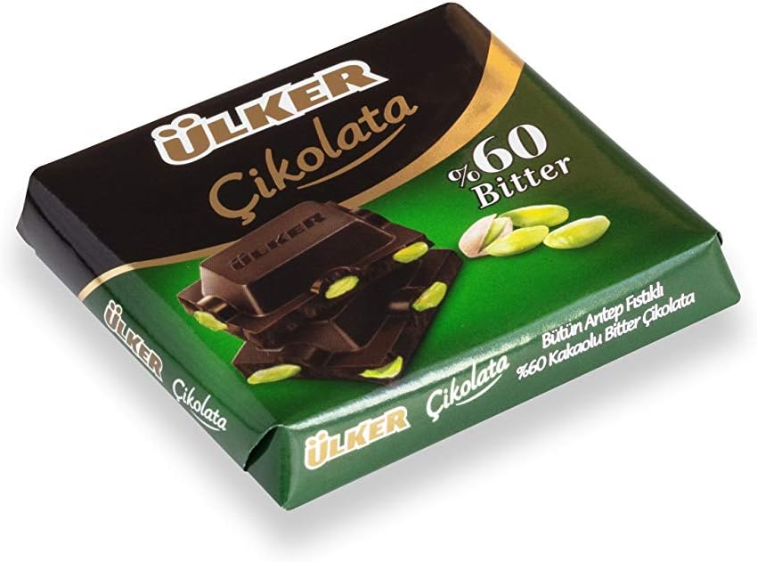 Ulker | Dark Square Chocolate with Whole Pistachios - TryAladdin