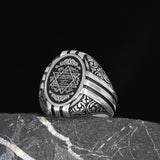 Tesbihevim | Men's Silver Men's Silver Ring with Seal of Solomon - TryAladdin