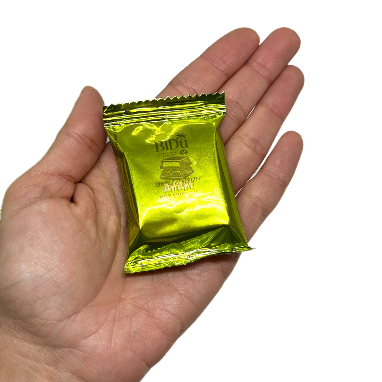 Cioccolato al latte stile Dubai premium BiDu con pistacchio e grano sbriciolato - 17g