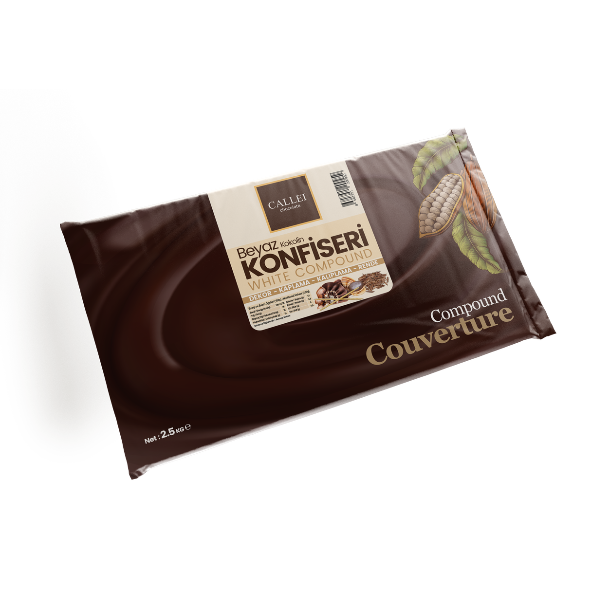 Callei Professionale Cioccolato Composto Bianco per Confetteria - 2.5kg