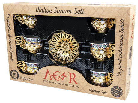 Acar | Turkish Coffee Set of Six - Sultan - Topkapi - Gold - TryAladdin