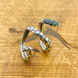 Adjustable Onyx Snake Ring - TryAladdin