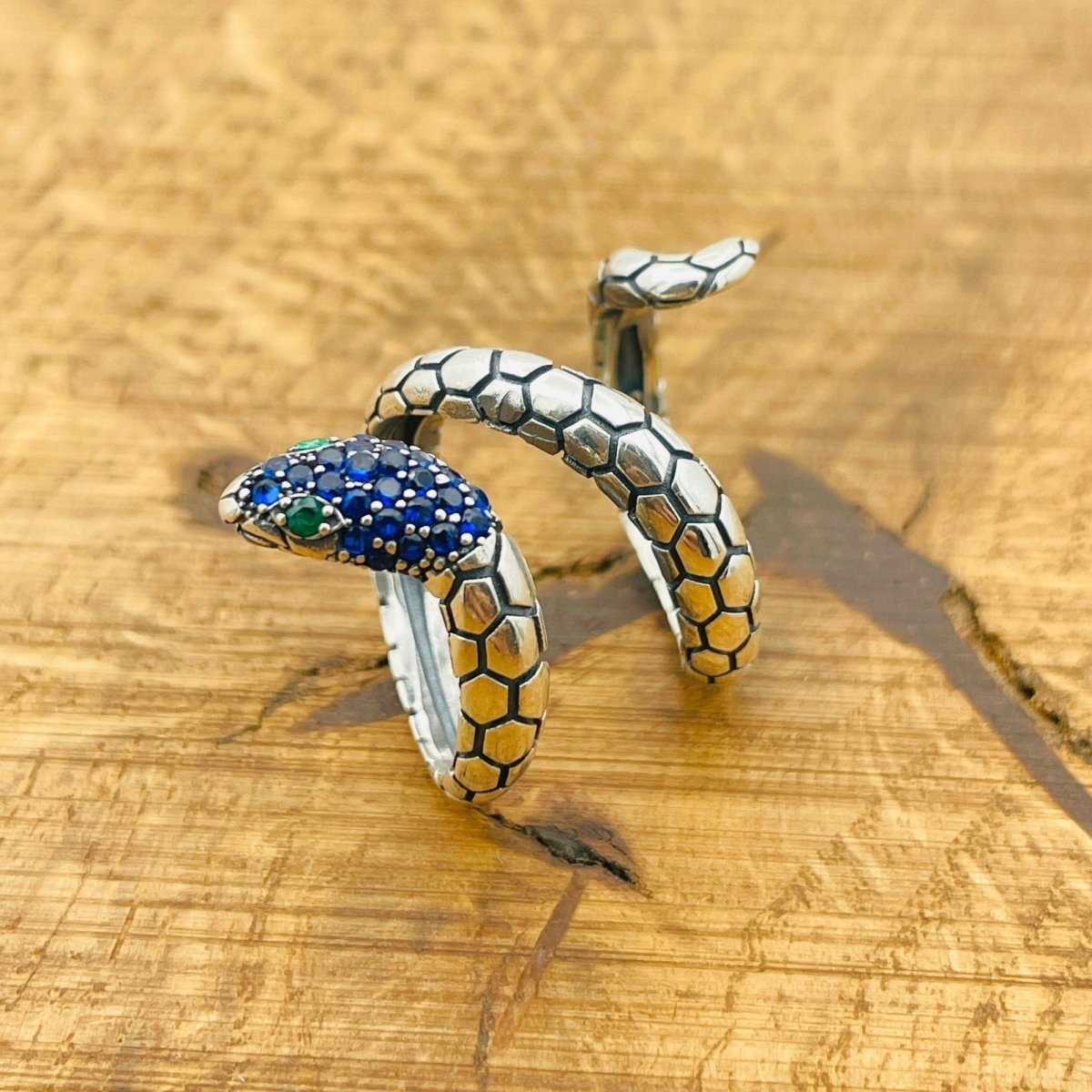 Adjustable Sapphire Snake Ring - TryAladdin