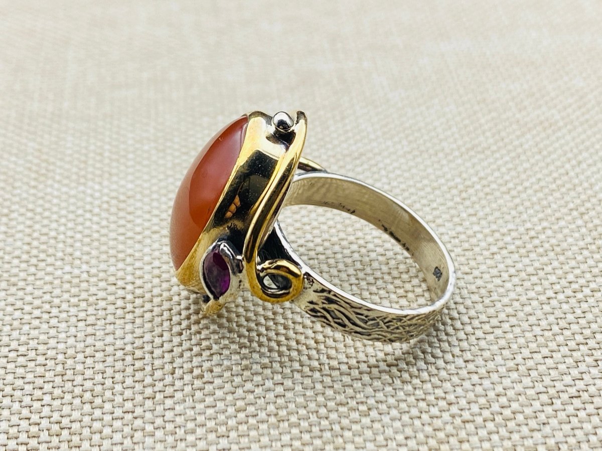 Agate Stone Ladies Silver Ring - TryAladdin