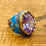 Amethyst Oval Ring Jewelry - TryAladdin