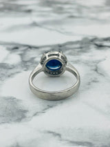 Istanbul Jewelry | Sapphire Turkish Design Oval Handmade Silver Ring - TryAladdin