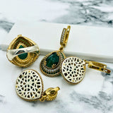 Istanbul Jewelry | Emerald Ottoman Style Handmade Silver Jewelry Set - TryAladdin