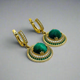 Istanbul Jewelry | Malachite Ottoman Style Handmade Silver Jewelry Set - TryAladdin