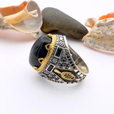 Black Topaz Onyx Stone Men's Ring - TryAladdin