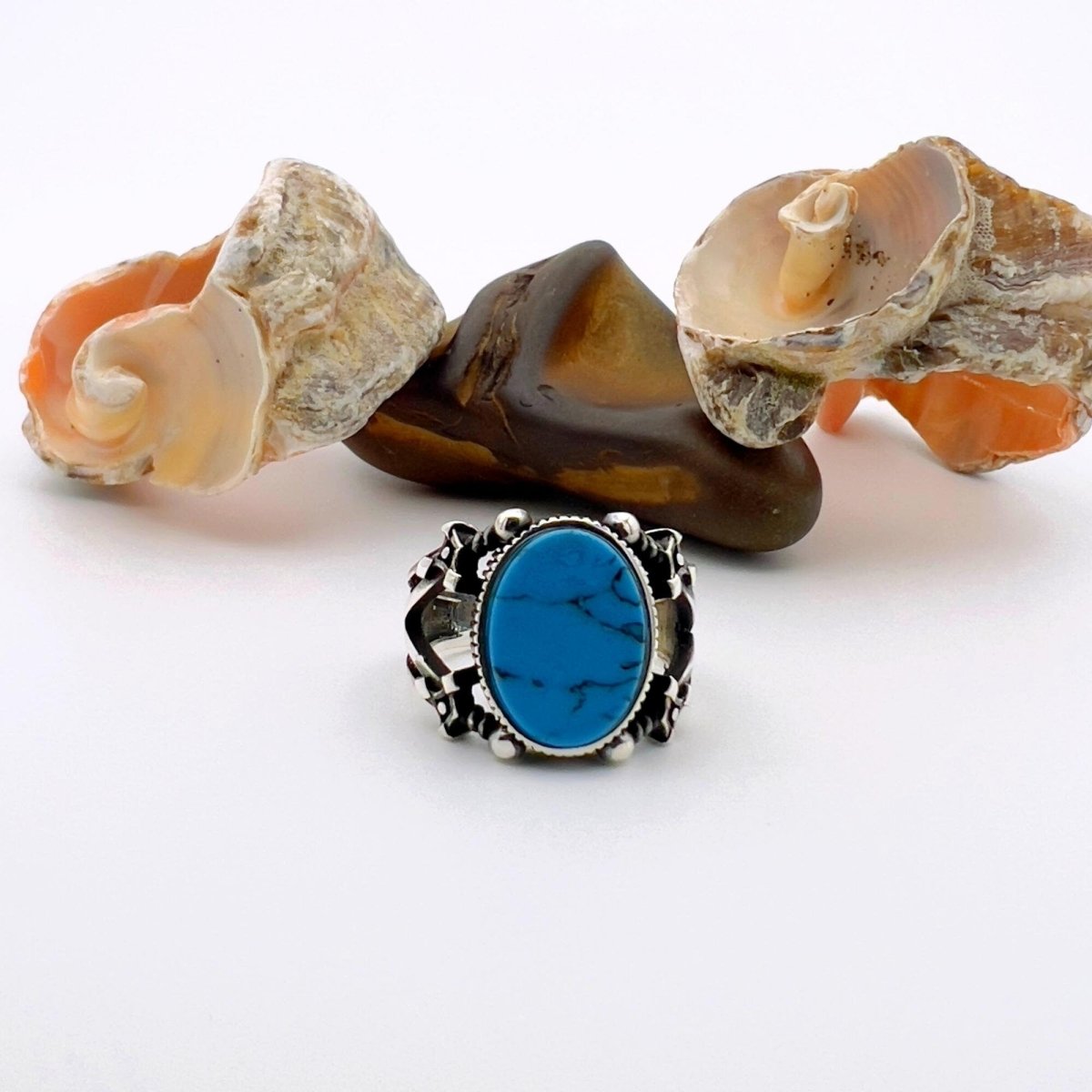 Blue Turquoise Sword Ring Jewelry - TryAladdin