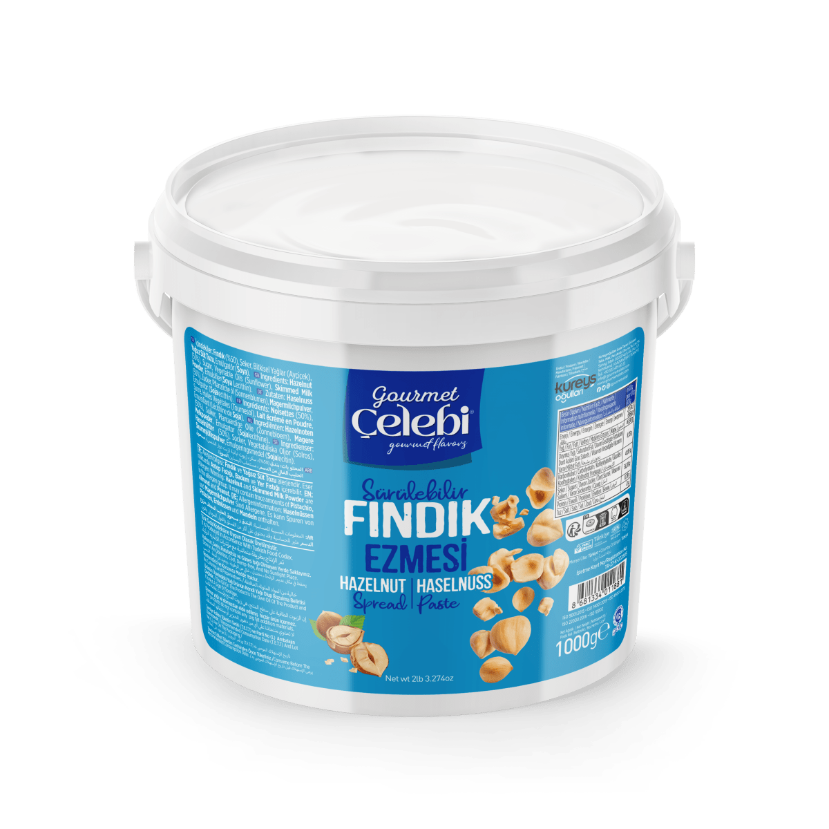 Celebiogullari Professional Hazelnut Spread (50% Hazelnut) - 500g, 1kg & 5kg Buckets - TryAladdin