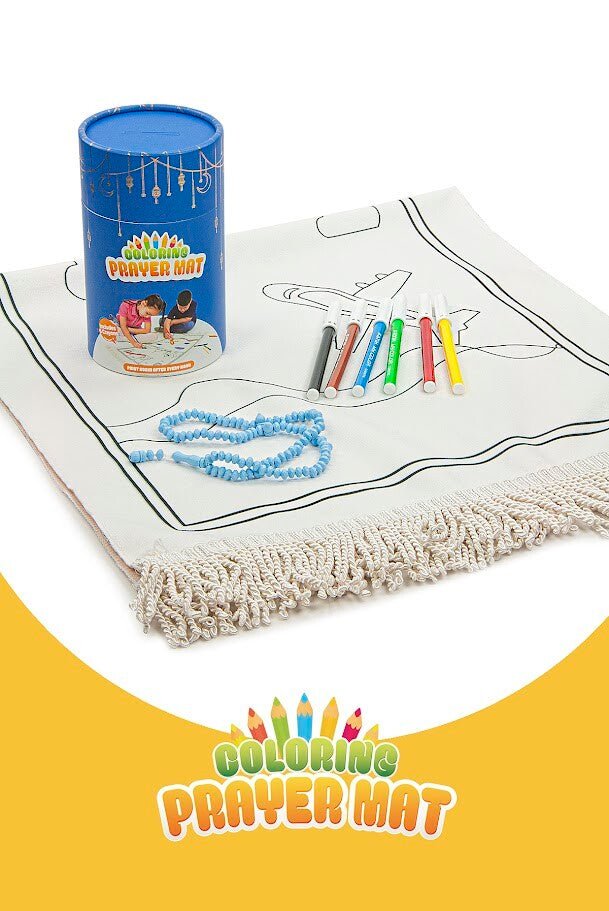 Colorful Washable Educational Religious Toy Kids Prayer Rug Set Blue - TryAladdin