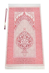 Cylender Boxed Prayer Rug Set, Burgundy - TryAladdin