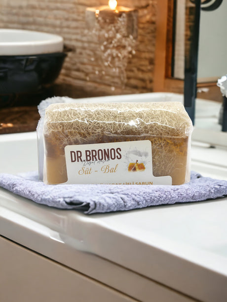 Dr. Bronos | Honey Milk Soap with Natural Pumpkin Loofah - TryAladdin