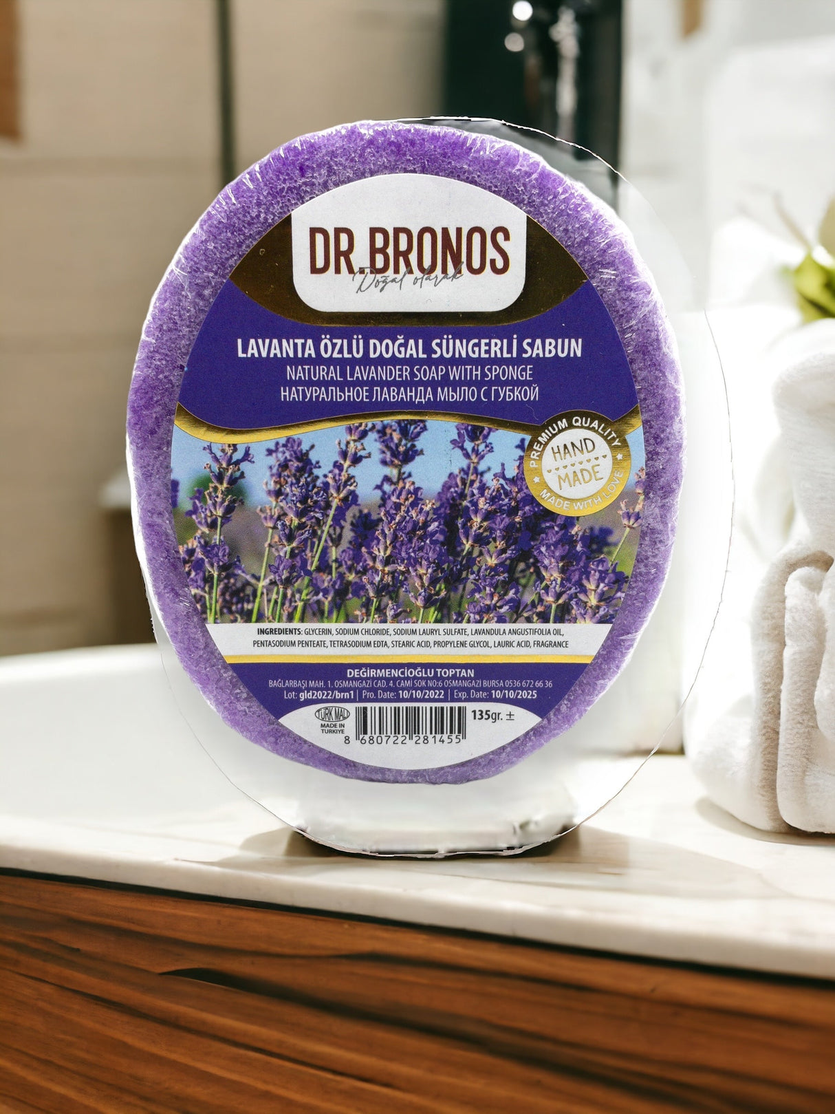 Dr. Bronos | Natural Lavander Soap with Sponge - TryAladdin