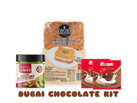 Dubai Chocolate Preparing Kit - Milk Chocolate, Pistachio Butter, Kadayif - TryAladdin