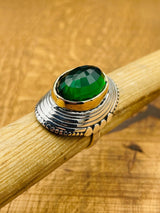 Emerald Silver Ring - TryAladdin