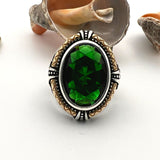 Green Emerald Sword Men's Ring - TryAladdin