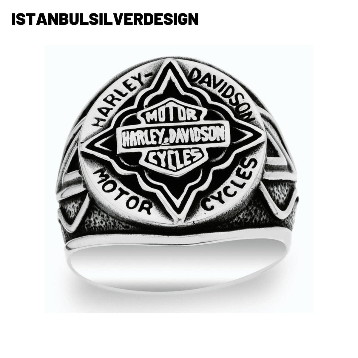 Harley Davidson 925K Sterling Silver Ring - TryAladdin