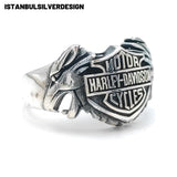 Harley Davidson 925K Sterling Silver Ring - TryAladdin