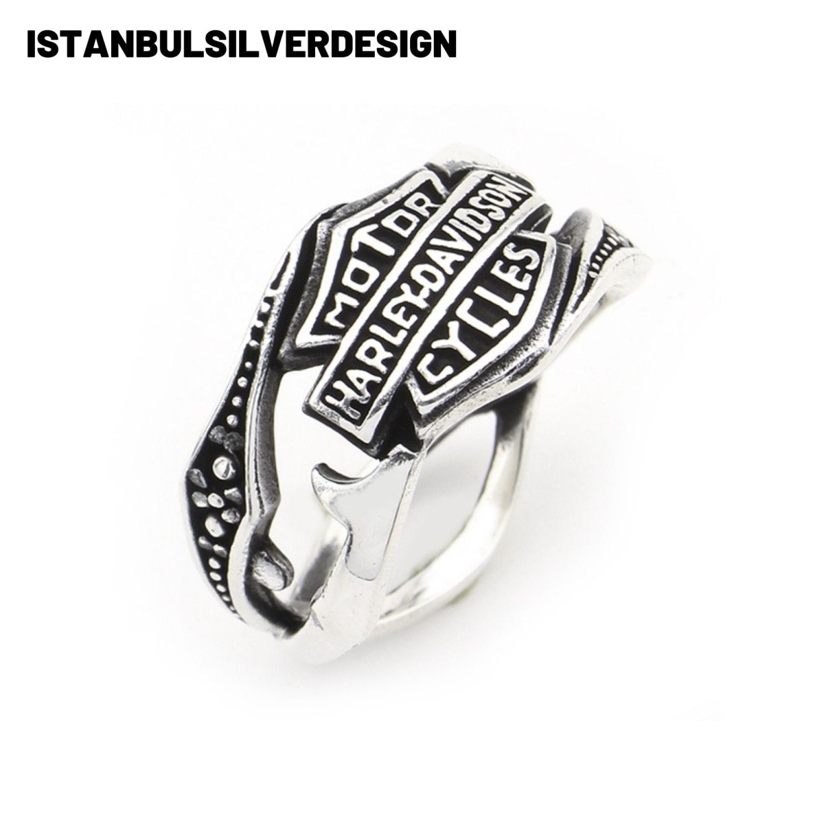 Harley Davidson Motorcycle Signet Ring - TryAladdin