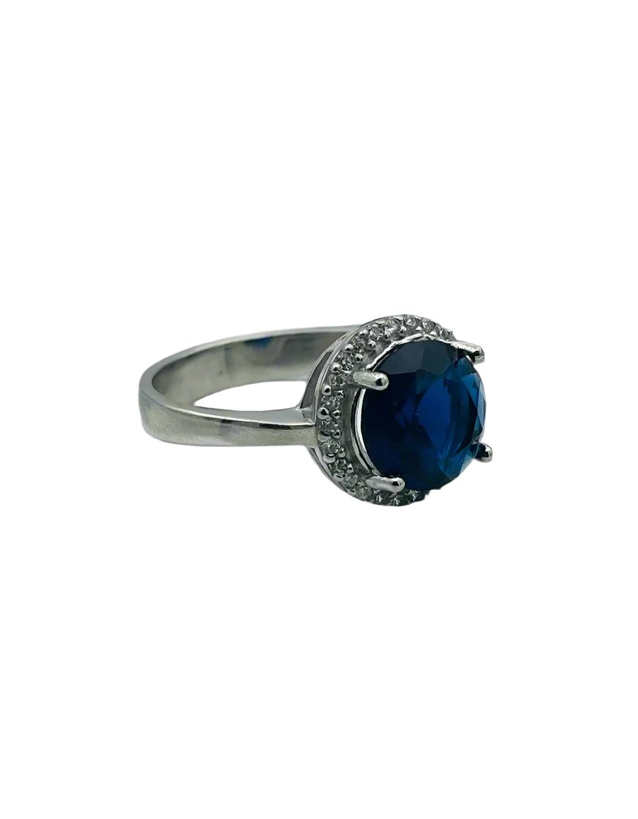 Istanbul Jewelry | Sapphire Turkish Design Oval Handmade Silver Ring - TryAladdin