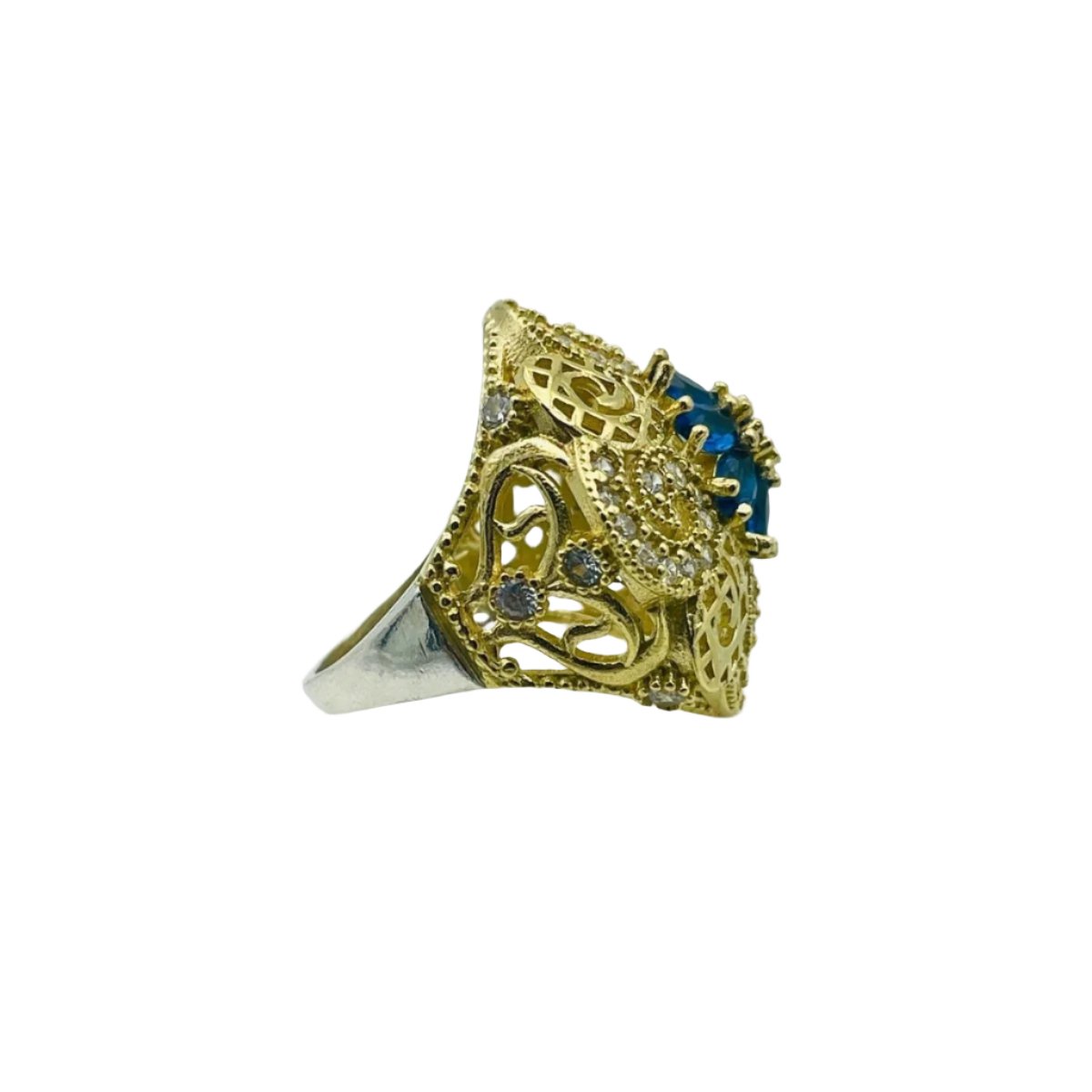 Istanbul Jewelry | Sapphire Vintage Handmade Silver Ring - TryAladdin