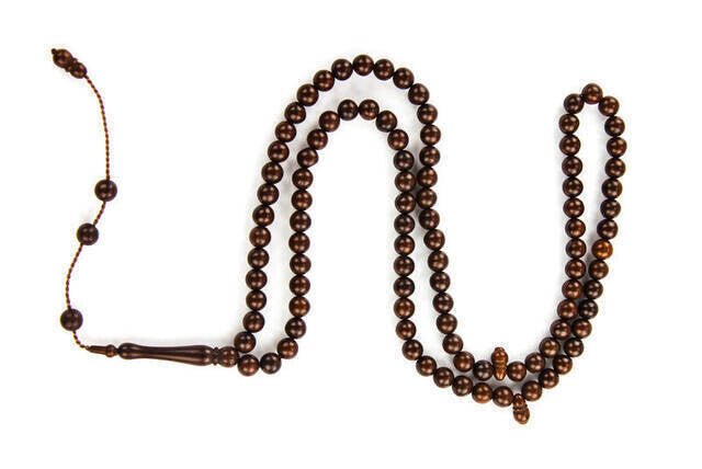 Kuka Wood Tasbih - 99 Beads - 10 mm Dark Color - TryAladdin