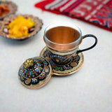 Lavina | Copper Cup with Lid Erzincan Design - TryAladdin