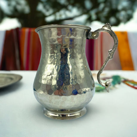 Lavina | Silver Copper Cup with Handle - TryAladdin