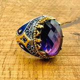 Men’s Amethyst Oval Ring - TryAladdin