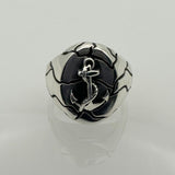 Men's Anchor Design Silver Ring - TryAladdin