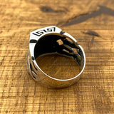 Men's Black Onyx Square Stone Silver Ring - TryAladdin