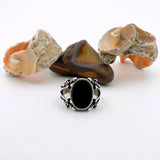 Men's Black Onyx Sterling Silver Ring - TryAladdin