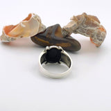 Men's Black Onyx Stone Silver Ring - TryAladdin