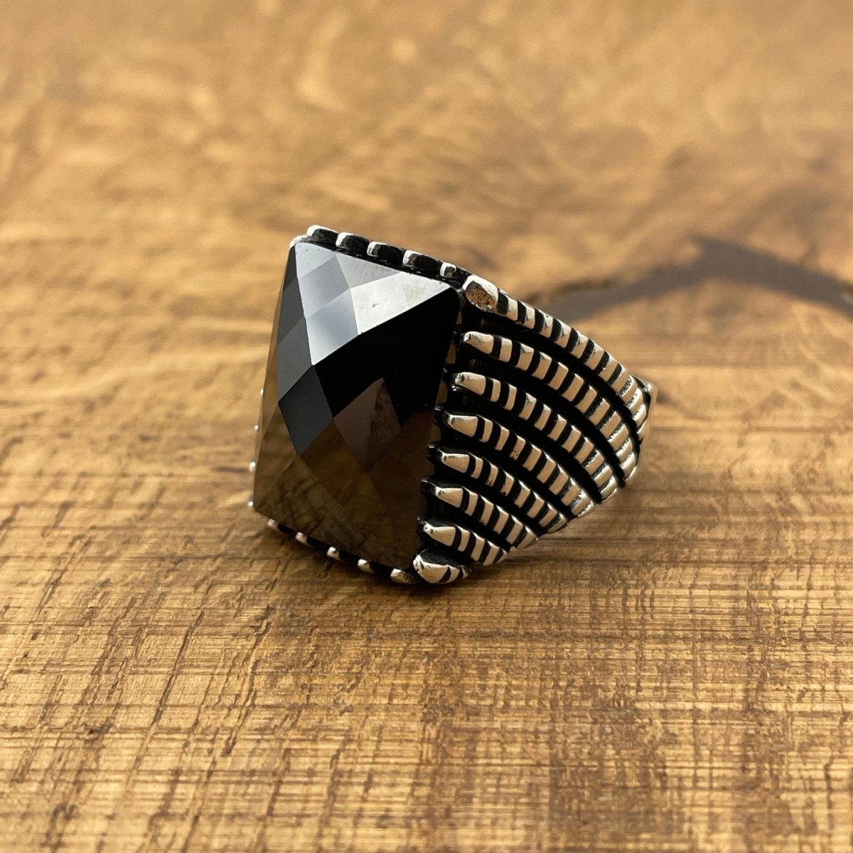 Men's Black Zircon Ottoman Ring - TryAladdin