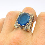 Men's Blue Sapphire Stone Ring - TryAladdin