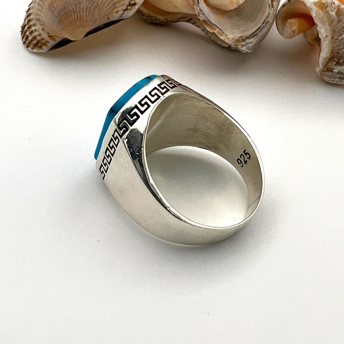 Men's Blue Turquoise Stone Ring - TryAladdin