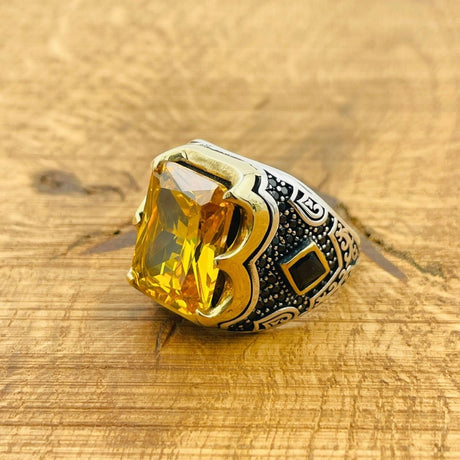 Men's Citrine Stone Ring - TryAladdin