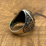 Men's Emerald Silver Ring - TryAladdin