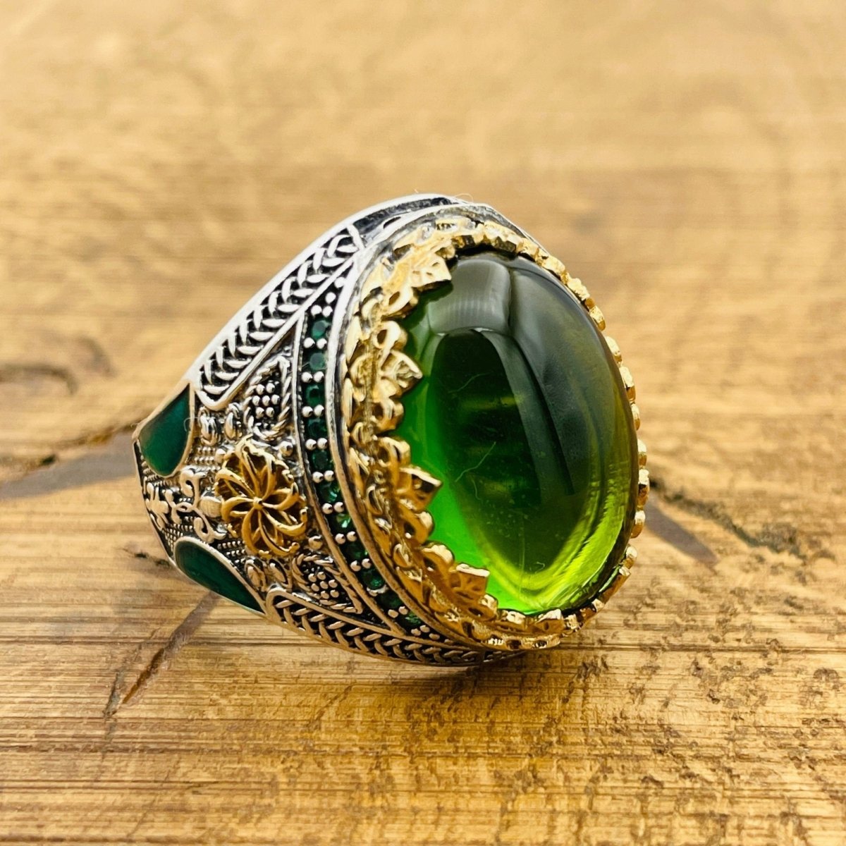 Men's Green Topaz Ring - TryAladdin