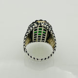 Men's Green Zircon Silver Ring - TryAladdin