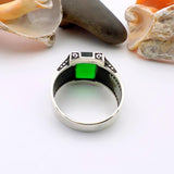 Men's Handmade Green Emerald Men's Ring - TryAladdin