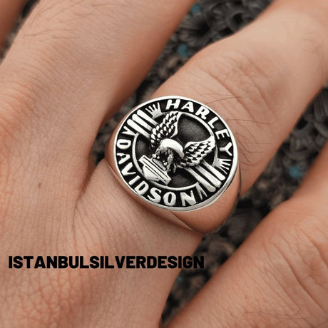 Men's Harley Davidson Motorcycle Signet Ring - TryAladdin