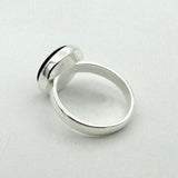 Men's Natural Black Gemstone Silver Ring - TryAladdin