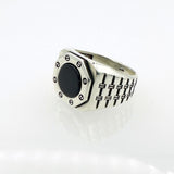 Men's Natural Black Onyx Silver Ring - TryAladdin