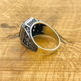 Men's Natural Stone Black Onyx Square Ring - TryAladdin