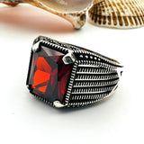 Men's Red Ruby Stone Ring - TryAladdin